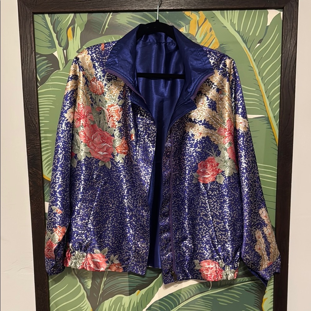 Purple and Floral Reversible Vintage Jacket
